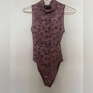 Zara purple lace bodysuit